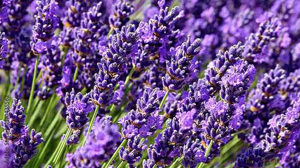 Naklejka premium Vibrant Lavender Field Close-Up