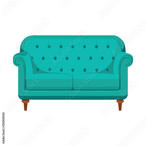 a flat illustration of a sofa in farozi color