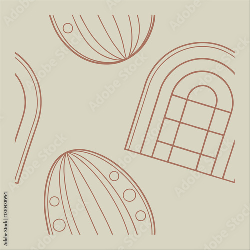 Minimalist 3D Render – Decorative Textured Eggs with Symmetrical Patterns