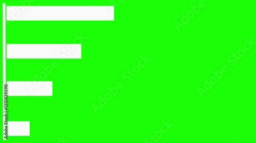 Graphic growing percentage of business animation, line horizontal percentage green screen background video