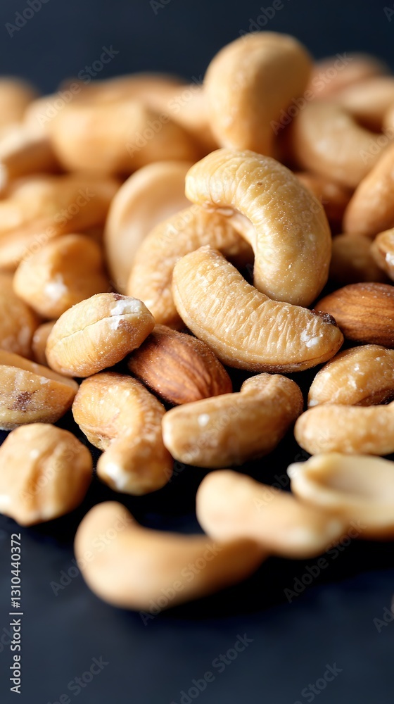 Fototapeta premium Closeup of Roasted Cashews and Almonds Mix