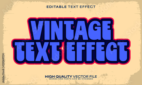 Retro classic text effect, editable text effect and vintage 3d font style bold shadow oldschool poster design