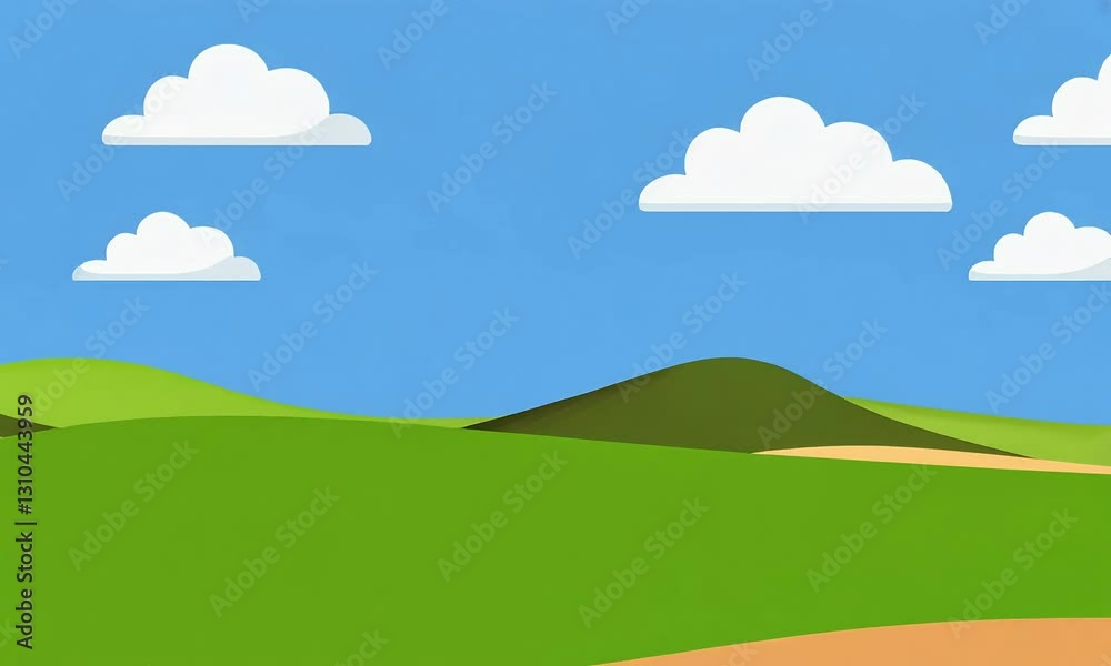 Scenic landscape with hills, clouds, and sky Scenic landscape with hills, clouds, and sky