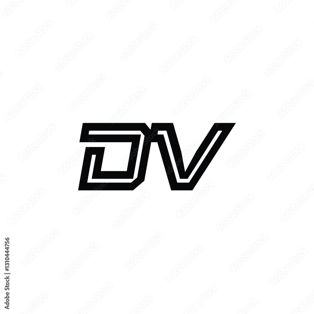 DV monogram logo design letter text name symbol monochrome logotype alphabet character simple logo DV monogram logo design letter text name symbol monochrome logotype alphabet character simple logo