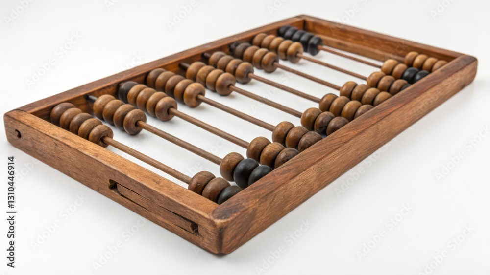 Antique Wooden Abacus on White Background Antique Wooden Abacus on White Background