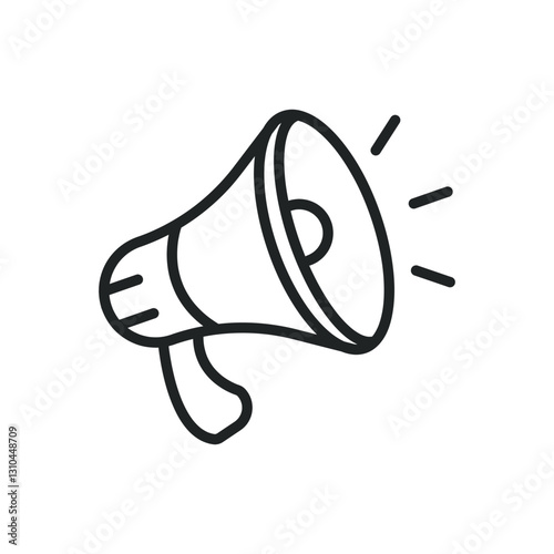 Megaphone thin line icons. Editable stroke and Perfect pixel on transparent background