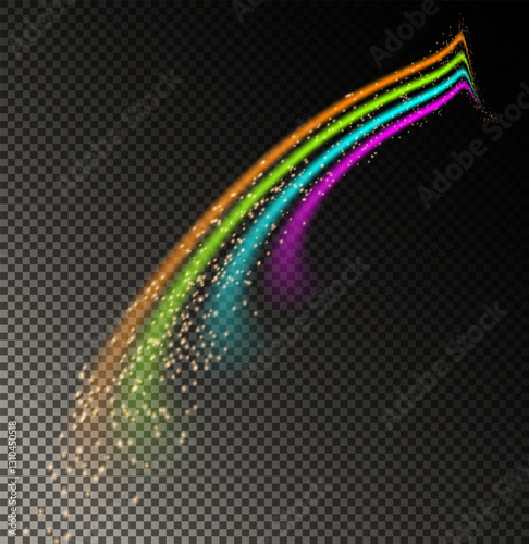 An Energetic and Vibrant Rainbow Wave Abstract Design Suitable for Various Creative Projects