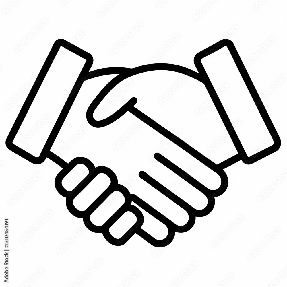 Handshake gesture outline icon on white background. Handshake gesture outline icon on white background.