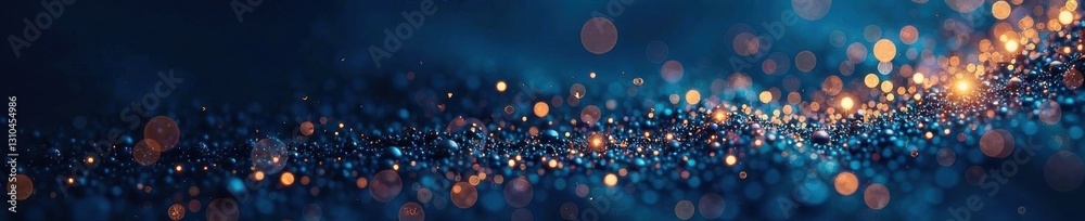 Glittering golden swirls dance on a dark blue background, swirl, glitter, night sky Glittering golden swirls dance on a dark blue background, swirl, glitter, night sky