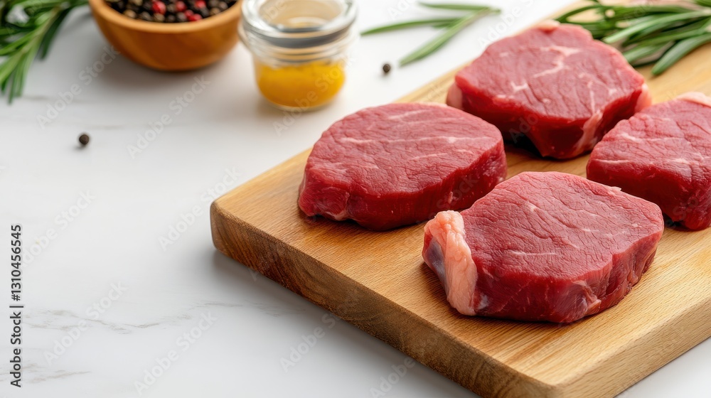 Fresh beef tenderloin steaks ready for sizzling culinary adventures Fresh beef tenderloin steaks ready for sizzling culinary adventures