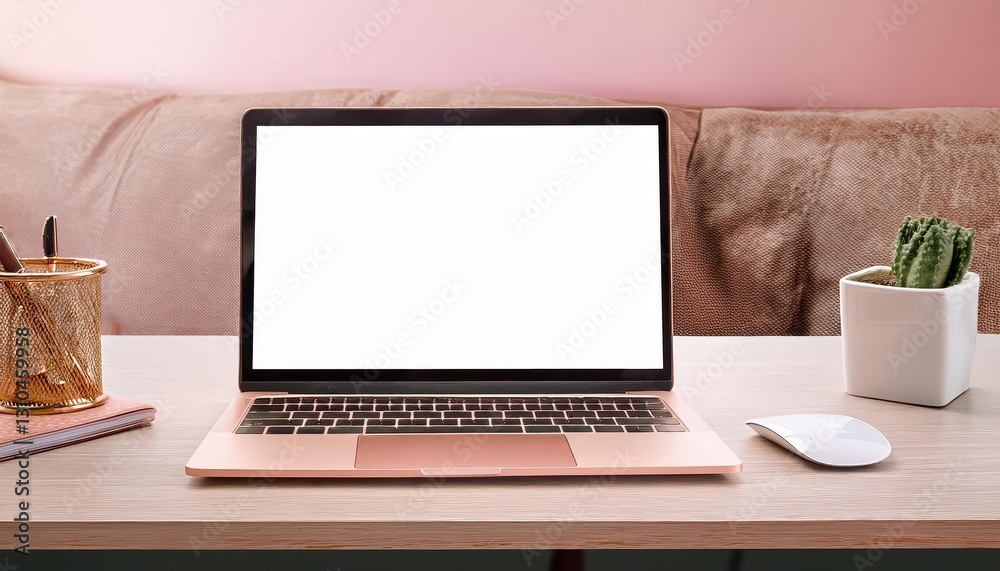 Minimalistic Laptop Scene A Serene White Canvas Amidst an Office Desk Interior, Emitting a Modern, Sleek Aura at Dusk Minimalistic Laptop Scene A Serene White Canvas Amidst an Office Desk Interior, Emitting a Modern, Sleek Aura at Dusk
