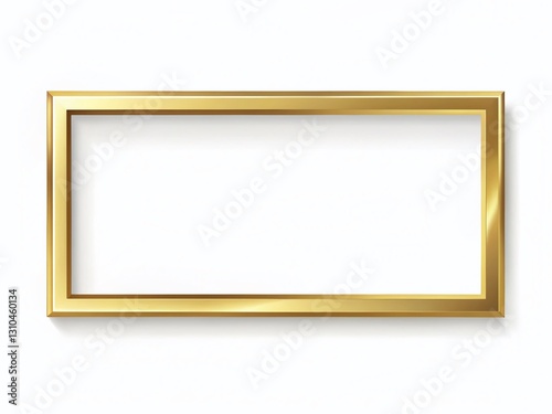 Elegant Gold Rectangle Frame: Luxury Web Banner, Thumbnail & Presentation Border PNG