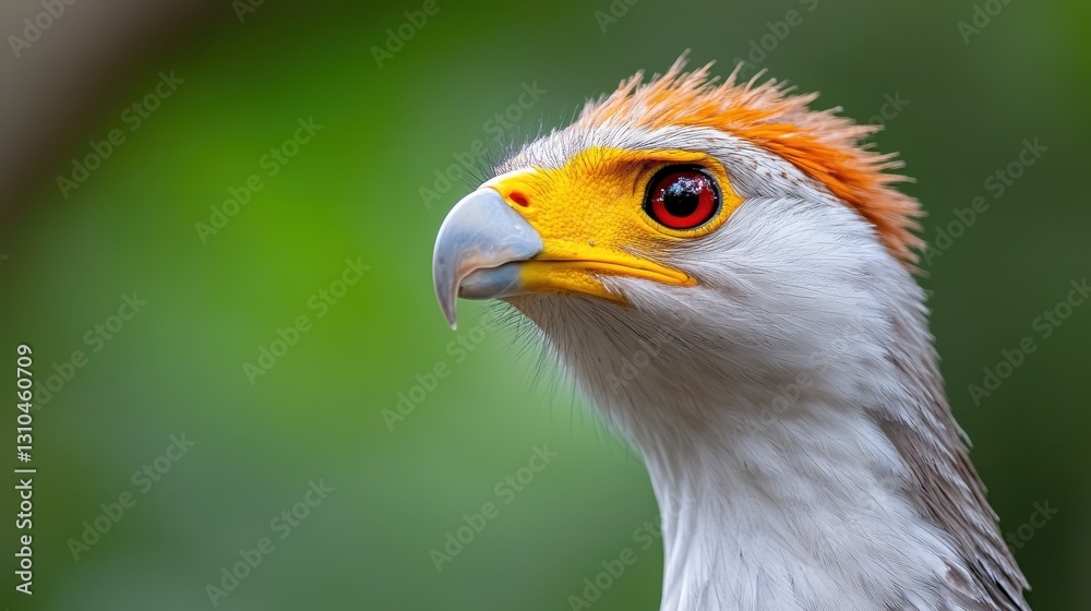 Striking portrait of a secretarybird showcasing its unique features Striking portrait of a secretarybird showcasing its unique features