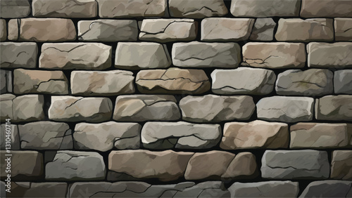 Stone wall background. Stone wall texture. Vector illustration. 