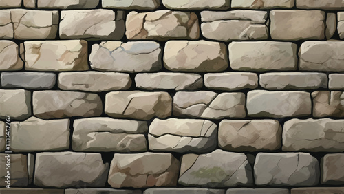 Stone wall background. Stone wall texture. Vector illustration. 