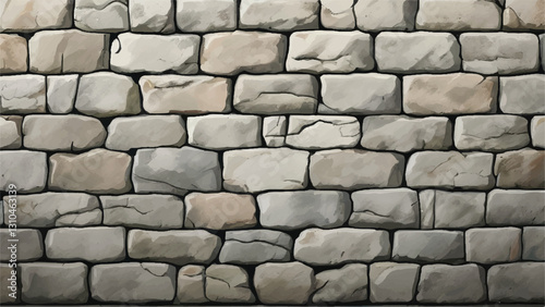 Stone wall background. Stone wall texture. Vector illustration. 