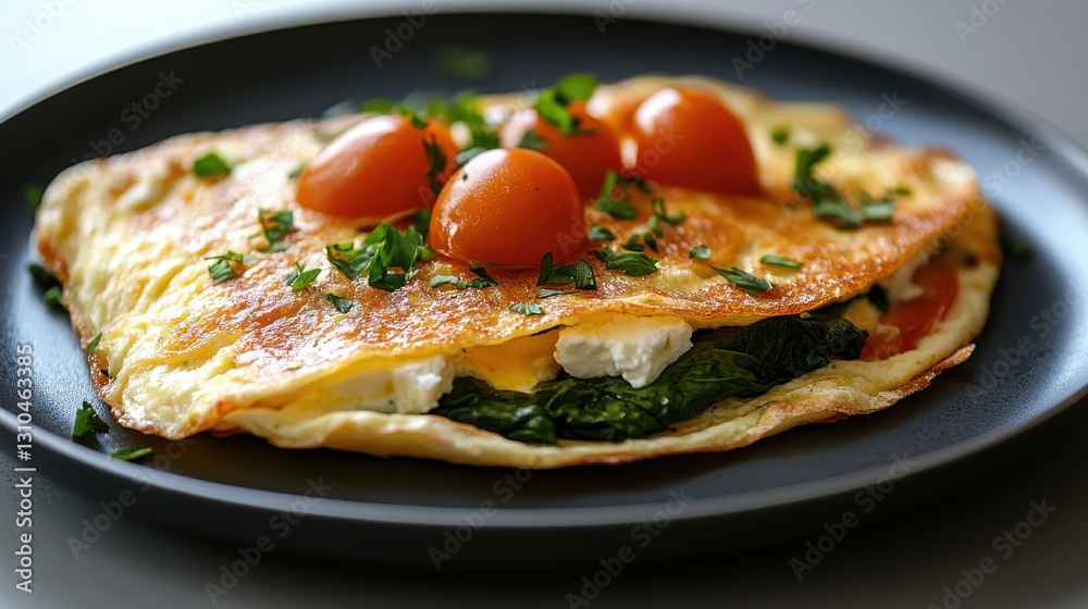 Healthy spinach and feta omelette with toasted sour dough for breakfast Healthy spinach and feta omelette with toasted sour dough for breakfast