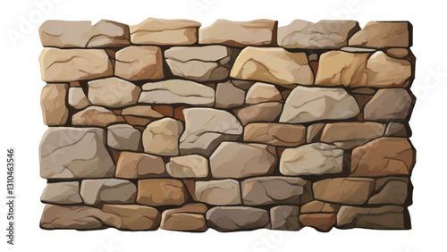 Stone wall background. Stone wall texture. Vector illustration. 