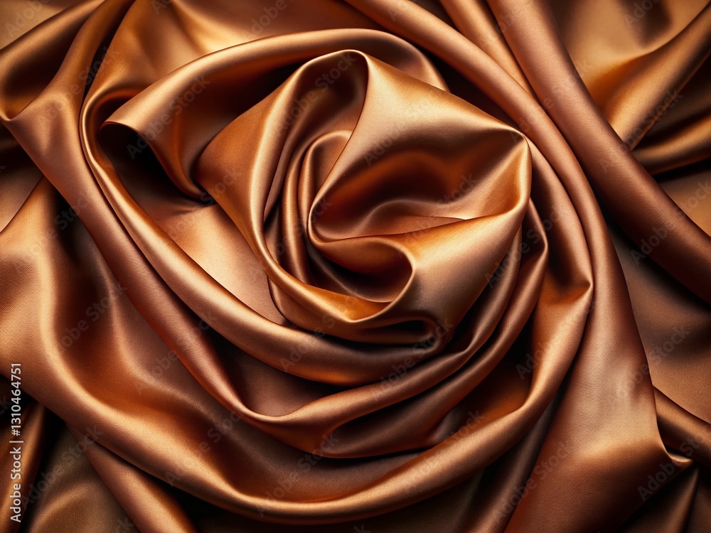 Fototapeta premium Elegant Mocha Mousse Satin Fabric Drapes: Rich Texture & Deep Depth of Field Stock Photo