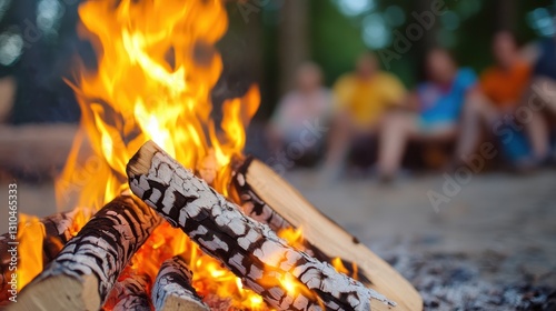 Obraz na płótnie Warmth of the fire ignites joyful moments under the starry night sky w salonie