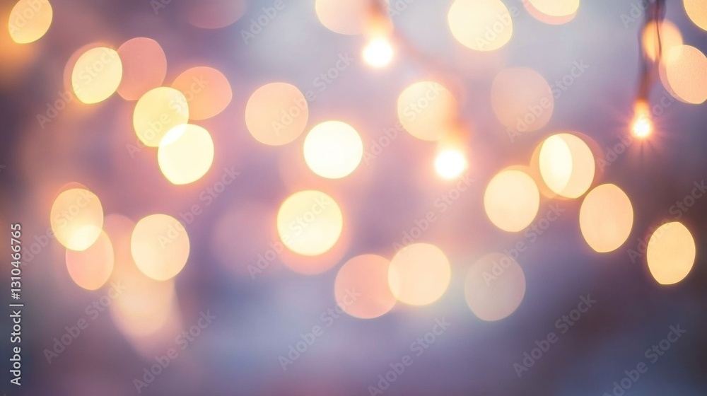 Blurred warm-toned bokeh lights on purple background. Blurred warm-toned bokeh lights on purple background.