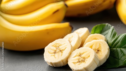 Sliced sweet bananas ready for a delicious treat or healthy snack