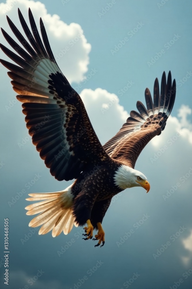 Fototapeta premium Majestic eagle wings in flight motion, movement, wings, bird