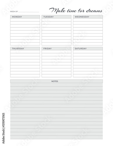 Make time for dreams, Ultimate Productivity Planner: Organize Your Life with Weekly, Daily, and Monthly Scheduling Templates
