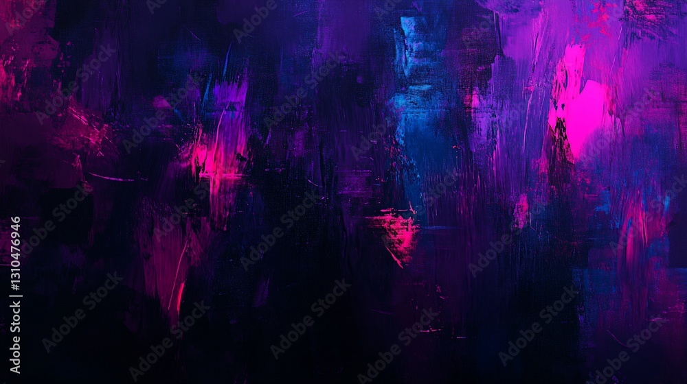 Fototapeta premium Neon Abstract Painting, Dark Background