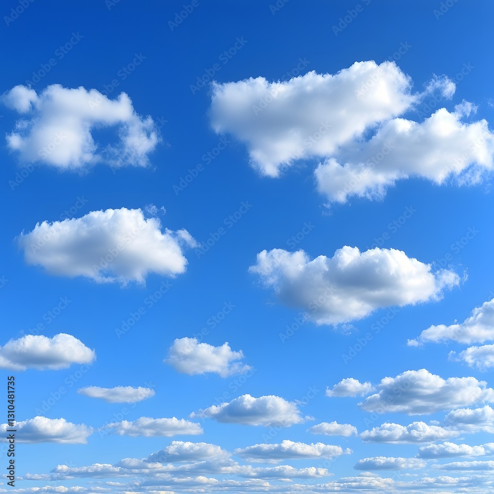 Stunning Blue Sky with Fluffy White Clouds Background Stunning Blue Sky with Fluffy White Clouds Background