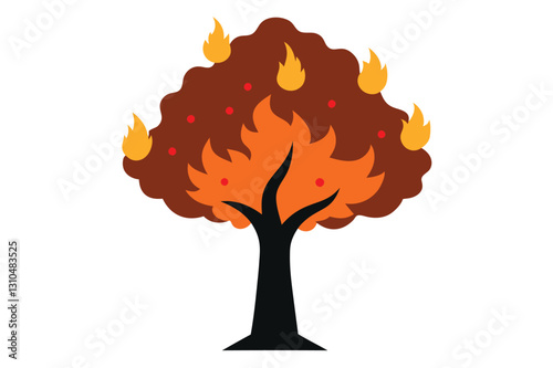 Unique burned tree vector illustrations showcasing fire effects for creative and design projects.