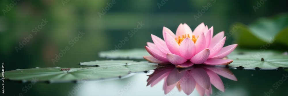 Elegant water lily flowers on calm lake surface, lake, reflection, flowers Elegant water lily flowers on calm lake surface, lake, reflection, flowers