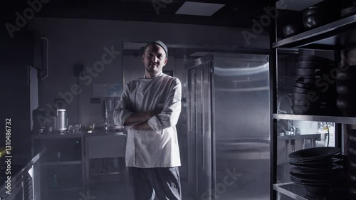 Wallpaper Mural Happy male chef in uniform smiling in kitchen Torontodigital.ca