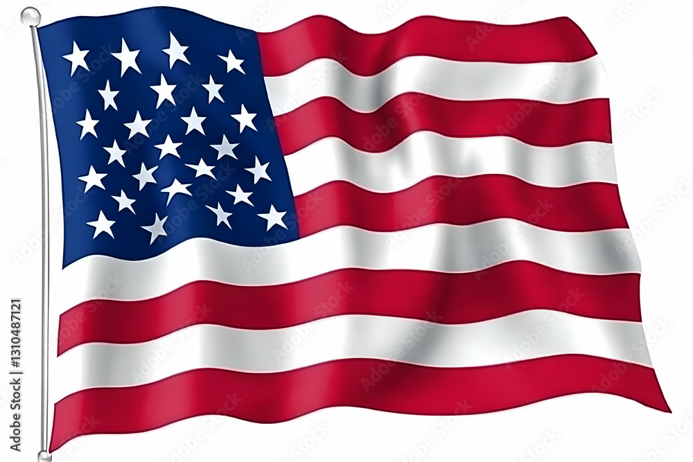 Waving American Flag Illustration