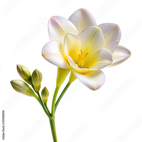 white frangipani flower isolated on transparent background