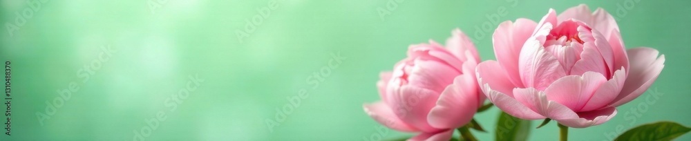 Pastel-hued peony blooms against a soft green background , watercolor, peonies Pastel-hued peony blooms against a soft green background , watercolor, peonies