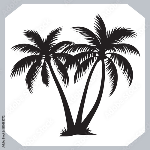 Obraz na płótnie Simple and Elegant Palm Tree Silhouette Vector Black Coconut Trees for Logos w salonie