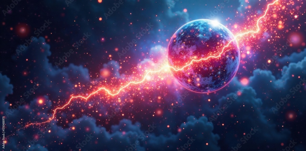 Shape of pure energy floating in digital space, technology, Futuristic, light Shape of pure energy floating in digital space, technology, Futuristic, light
