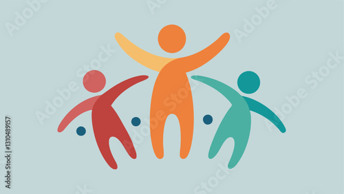Supportive figures Simple abstract figures holding hands encircling a central figure. This illustrates the importance of community and support in the healing journey.