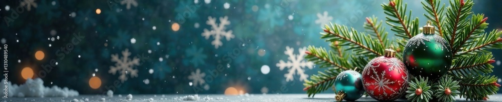 Snowflakes and evergreen branches with ornaments in a vase, Winter floral, Snowflake decoration, Decorative vases Snowflakes and evergreen branches with ornaments in a vase, Winter floral, Snowflake decoration, Decorative vases