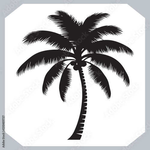 Obraz na płótnie Palm Trees Silhouette Black Simple Coconut Tree Silhouettes for Logos and Designs w salonie