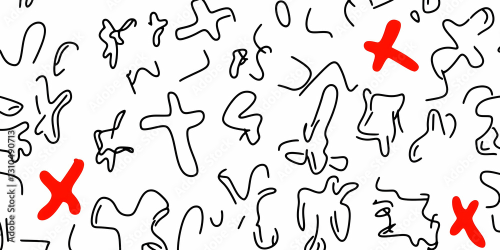 Abstract Illustration with Red X Marks