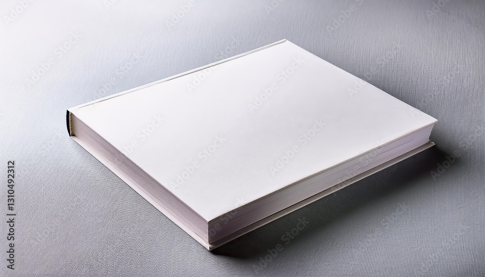 Closed Square Book at White Textured Paper A Minimalistic Masterpiece on White, Featuring a Square Silhouette against a Rustic Background, Perfect for Modern Art, Home Decor, or Design Closed Square Book at White Textured Paper A Minimalistic Masterpiece on White, Featuring a Square Silhouette against a Rustic Background, Perfect for Modern Art, Home Decor, or Design