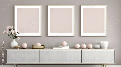Modern Home Decor Illustration: Neutral Tones