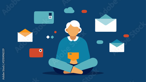 Isolation Effect A depiction of an elderly person sitting alone at home looking at a pile of mail filled with offers and schemes highlighting how isolation can contribute to