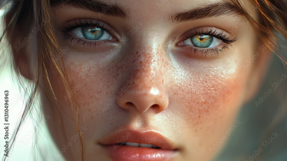 Fototapeta premium Professional Portrait of a Beautiful Woman with Flawless Skin