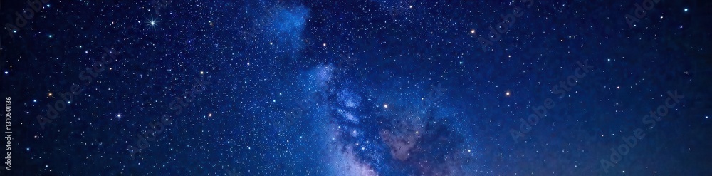 Obraz premium Sparkling starry night with a vast expanse of darkness and shooting stars in the galaxy , black background, cosmos, universe