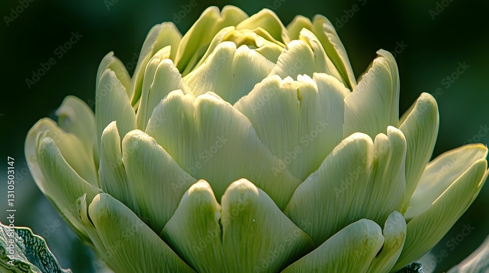 Closeup of Artichoke Bud, Green Plant, Detailed Texture, Nature Photography Closeup of Artichoke Bud, Green Plant, Detailed Texture, Nature Photography