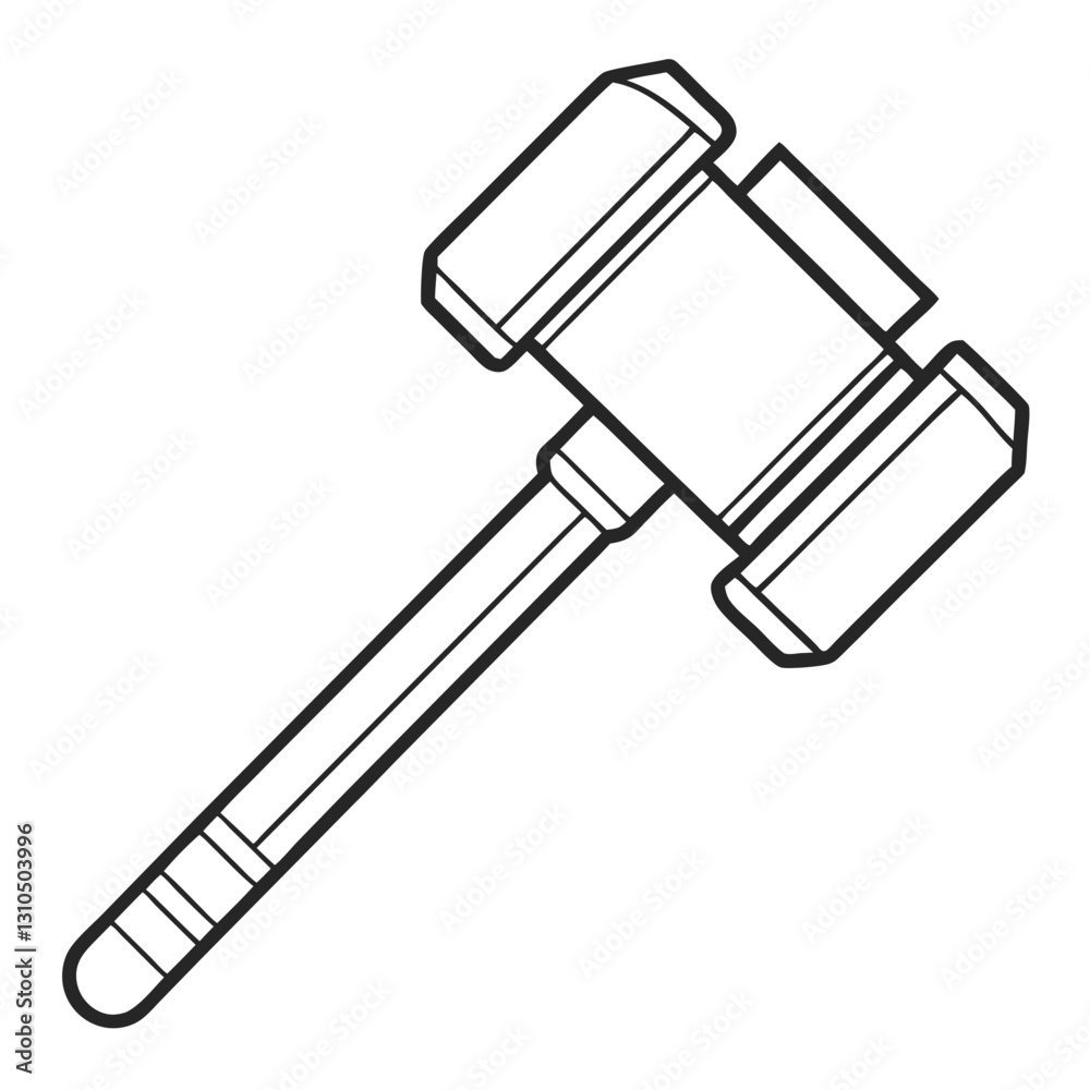 Minimalist Line Sketch of a Sledgehammer - Construction Vector Illustration, Clipart, Line Art, Minimalist sledgehammer line sketch for construction, repair, and industrial design. Minimalist Line Sketch of a Sledgehammer - Construction Vector Illustration, Clipart, Line Art, Minimalist sledgehammer line sketch for construction, repair, and industrial design.