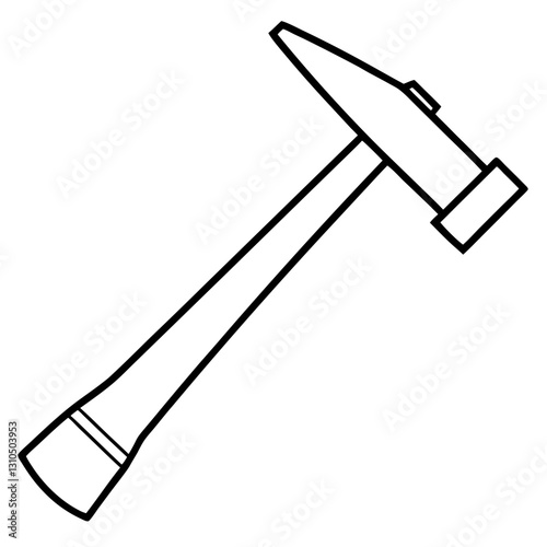 Minimalist Line Sketch of a Sledgehammer - Construction Vector Illustration, Clipart, Line Art, Minimalist sledgehammer line sketch for construction, repair, and industrial design.